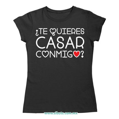Playera Mujer Te Quieres Casar Conmigo Boda