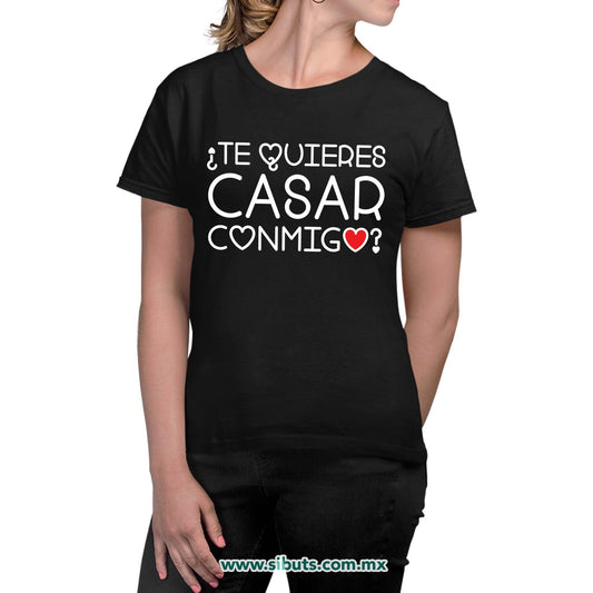Playera Mujer Te Quieres Casar Conmigo Boda