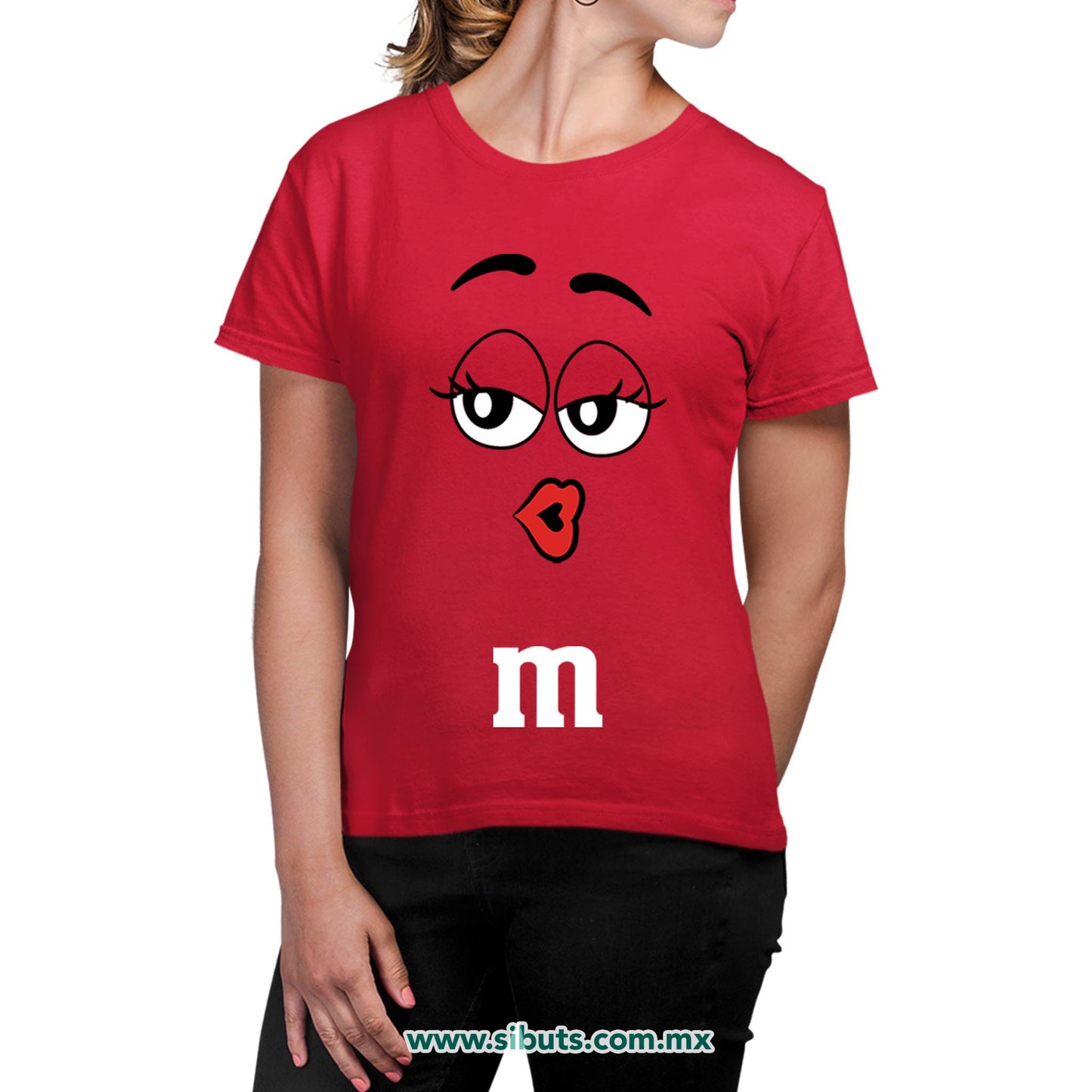 Playera Mujer Chocolate M&M Rojo