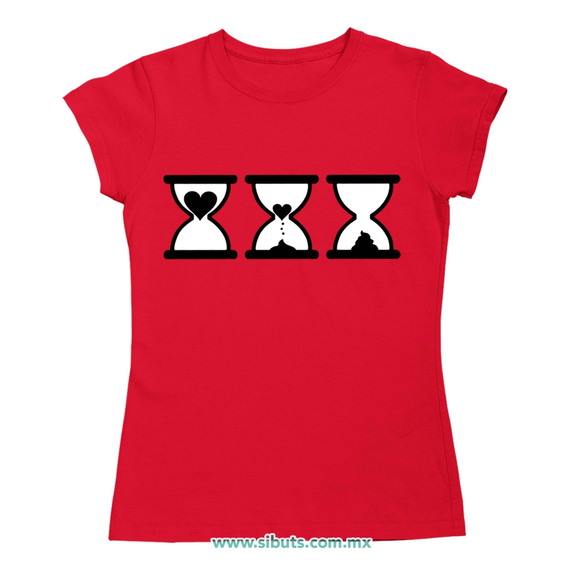 Playera Mujer San Valentin Reloj De Arena Desamor