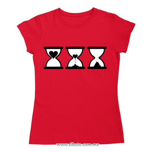 Playera Mujer San Valentin Reloj De Arena Desamor