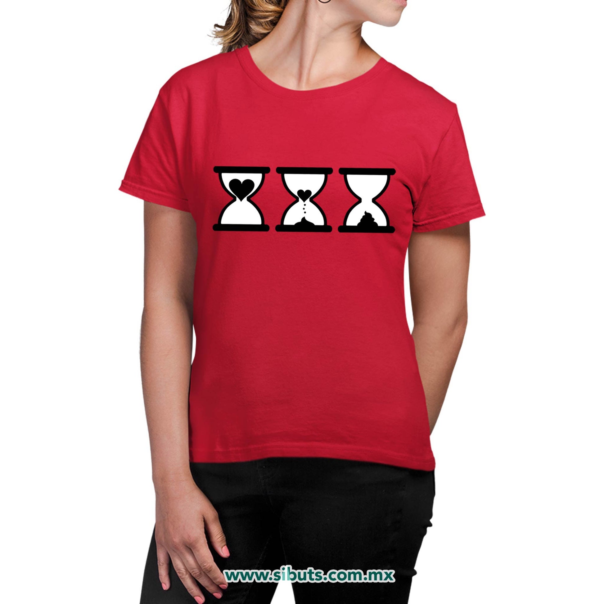 Playera Mujer San Valentin Reloj De Arena Desamor
