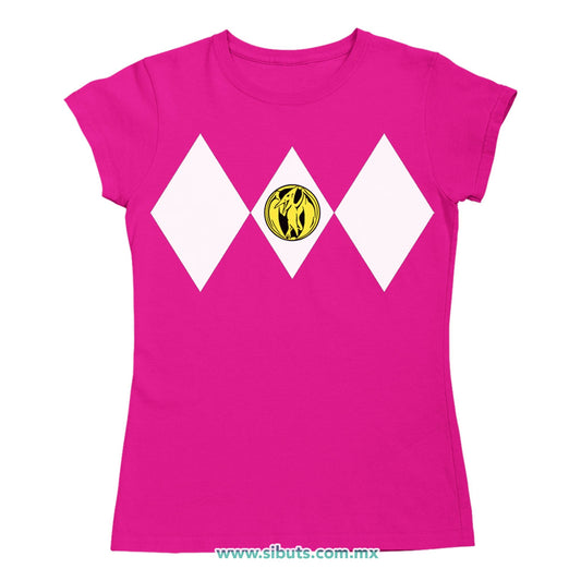 Playera Mujer Power Ranger Rosa