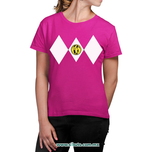 Playera Mujer Power Ranger Rosa