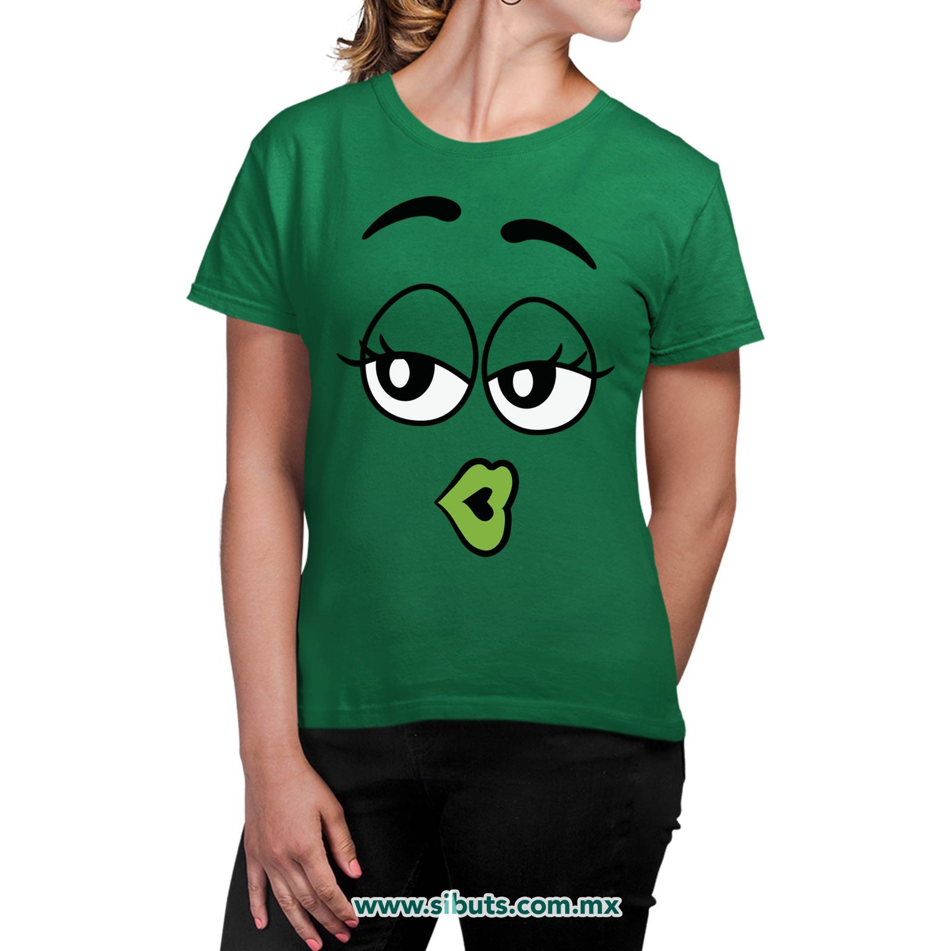 Playera Mujer Chocolates M&M Verde