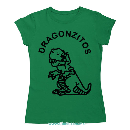 Playera Mujer Dulces Dragonzito Verde
