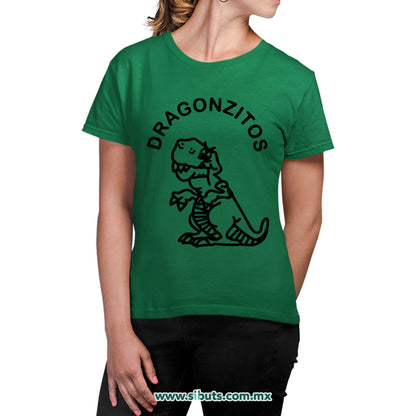 Playera Mujer Dulces Dragonzito Verde