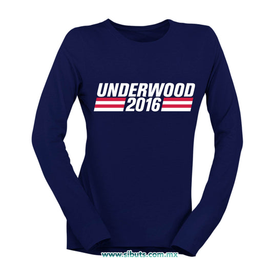Playera Mujer Manga Larga House Of Cards Underwood 2016