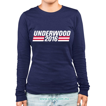 Playera Mujer Manga Larga House Of Cards Underwood 2016