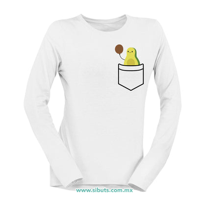 Playera Mujer Manga Larga Aguacate Con Balón