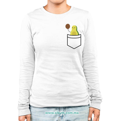 Playera Mujer Manga Larga Aguacate Con Balón