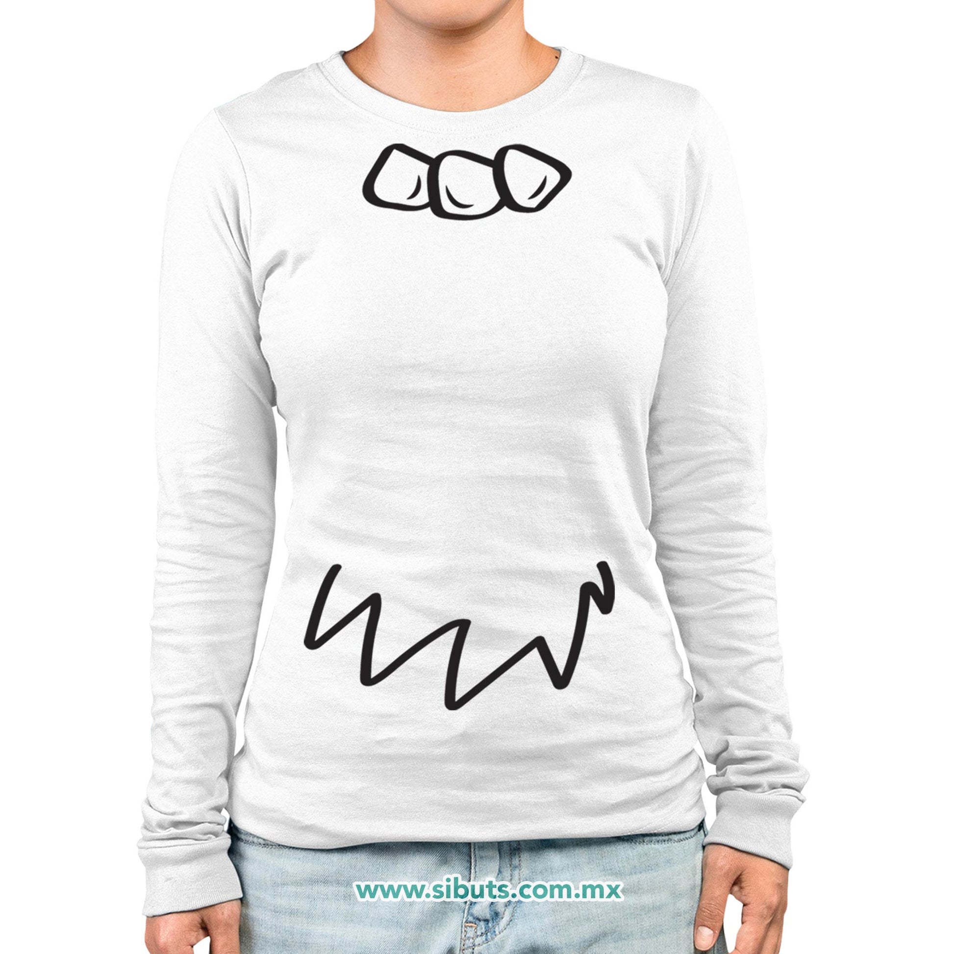 Playera Mujer Manga Larga Vilma Picapiedra