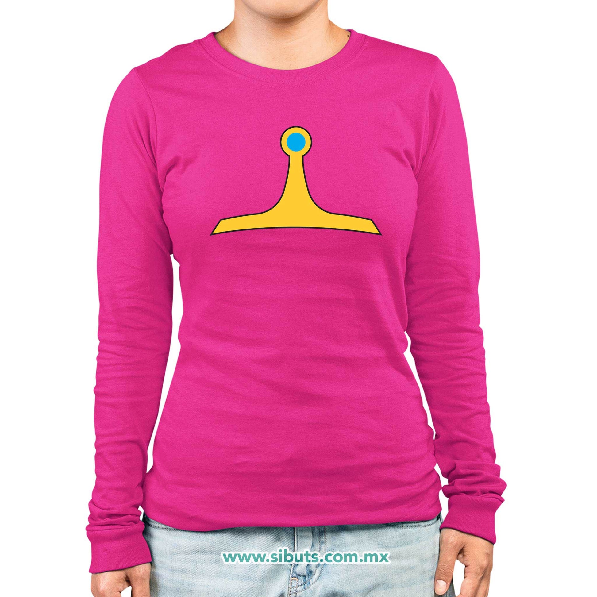 Playera Mujer Manga Larga Hora Aventura Bubblegum Princess