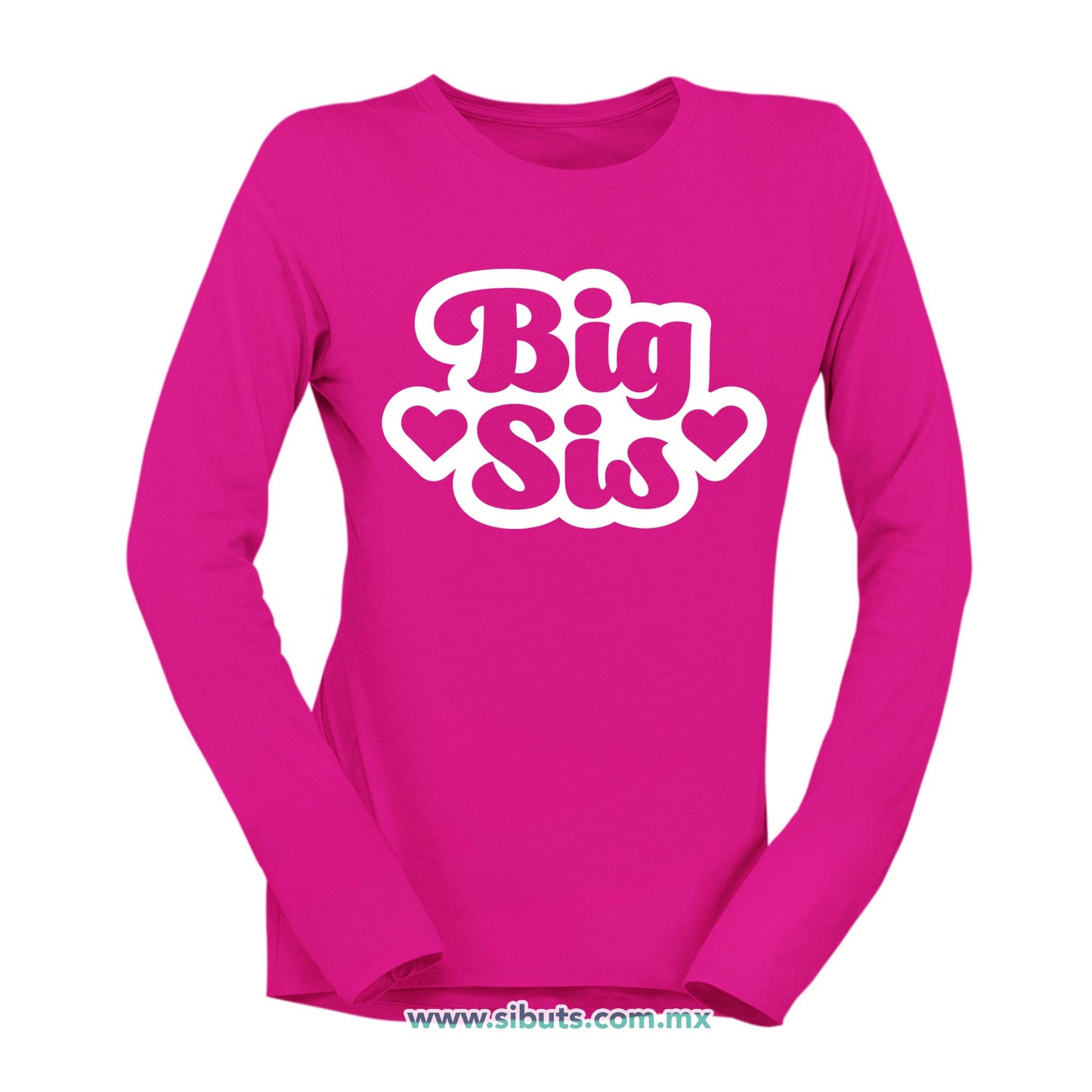 Playera Mujer Manga Larga Big Sis Hermana Mayor