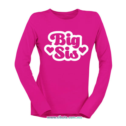 Playera Mujer Manga Larga Big Sis Hermana Mayor