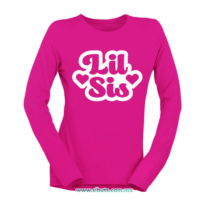 Playera Mujer Manga Larga Lil Sis Hermana Menor