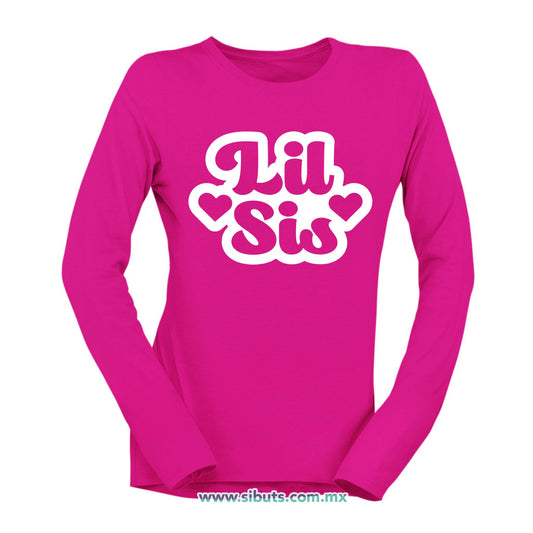 Playera Mujer Manga Larga Lil Sis Hermana Menor