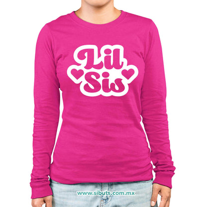 Playera Mujer Manga Larga Lil Sis Hermana Menor