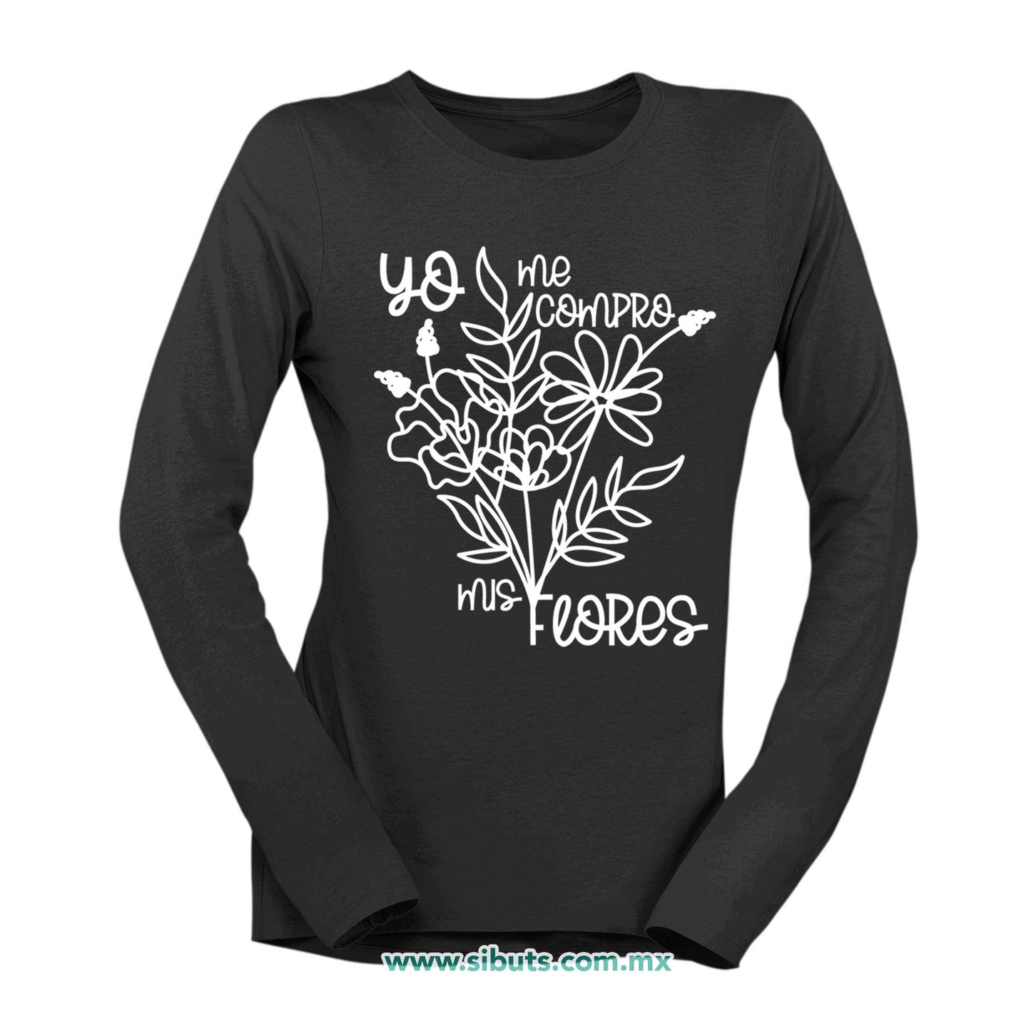 Playera Mujer Manga Larga Feminista Yo Me Compro Mis Flores