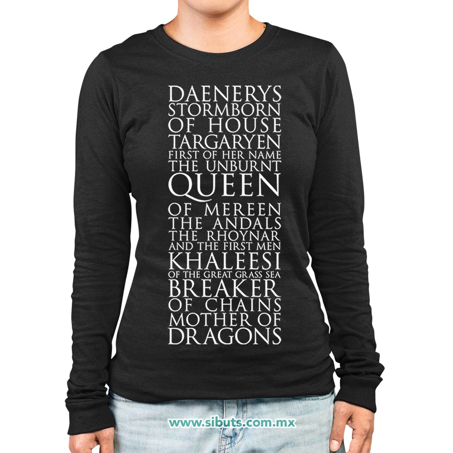Playera Mujer Manga Larga Game Of Thrones Daenerys
