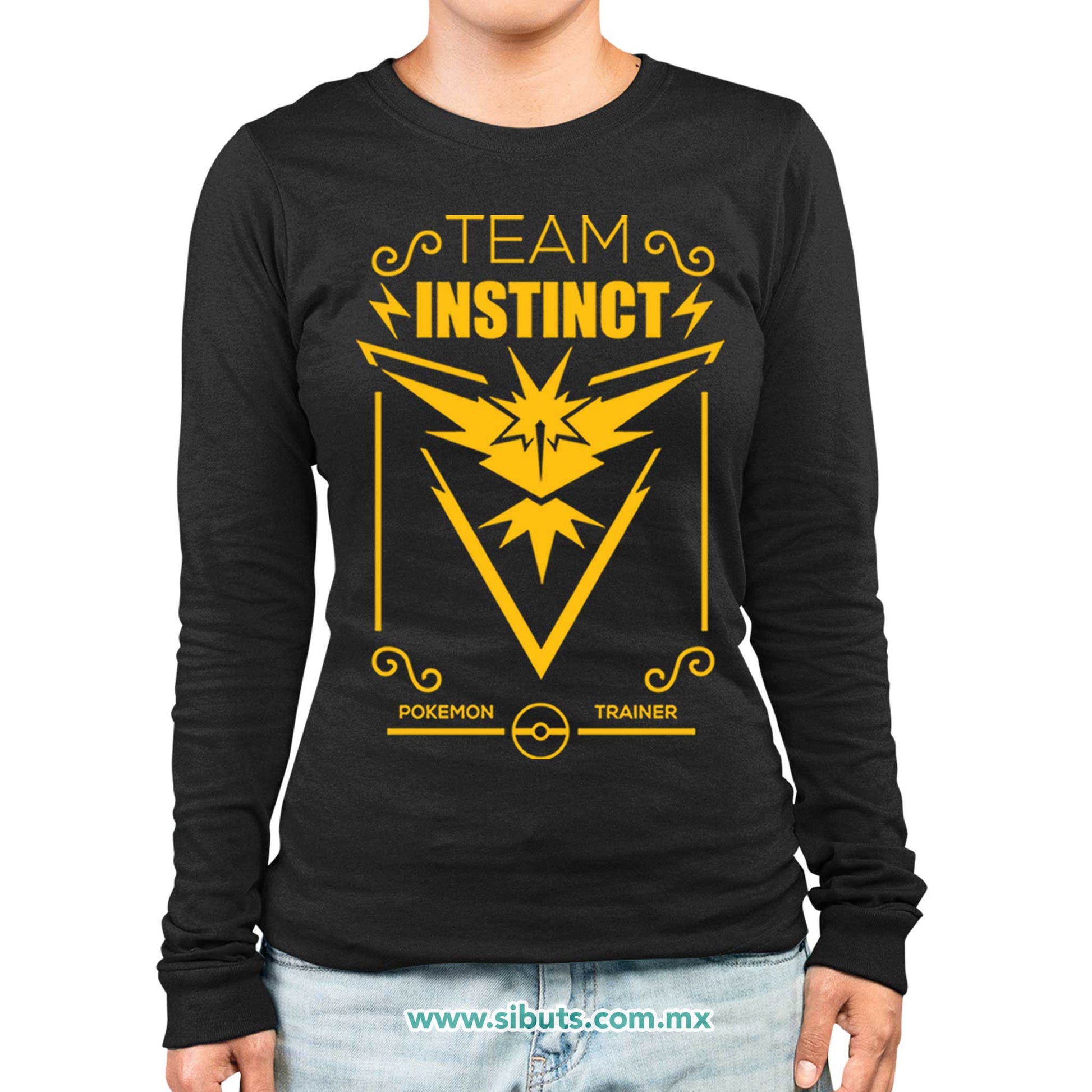 Playera Mujer Manga Larga Pokemon Go Team Instinct