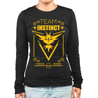 Playera Mujer Manga Larga Pokemon Go Team Instinct
