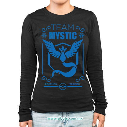 Playera Mujer Manga Larga Pokemon Go Team Mystic