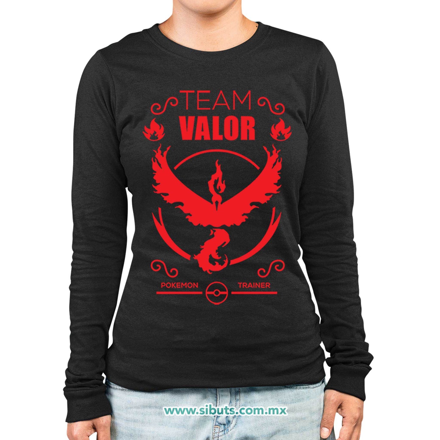 Playera Mujer Manga Larga Pokemon Go Team Valor