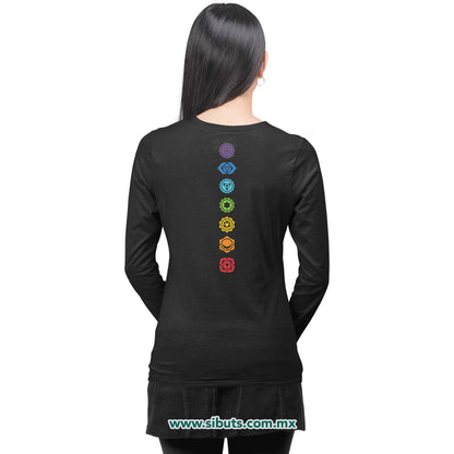 Playera Mujer Manga Larga Namaste Chakras