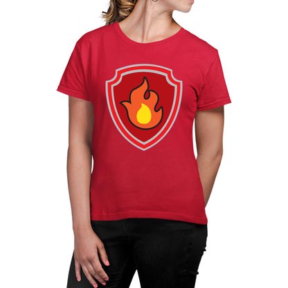 Playera Mujer Paw Patrol Escudo Marshall
