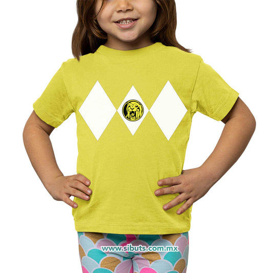 Playera Niña Power Ranger Amarillo