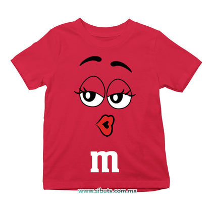 Playera Niña Chocolate M&M Rojo