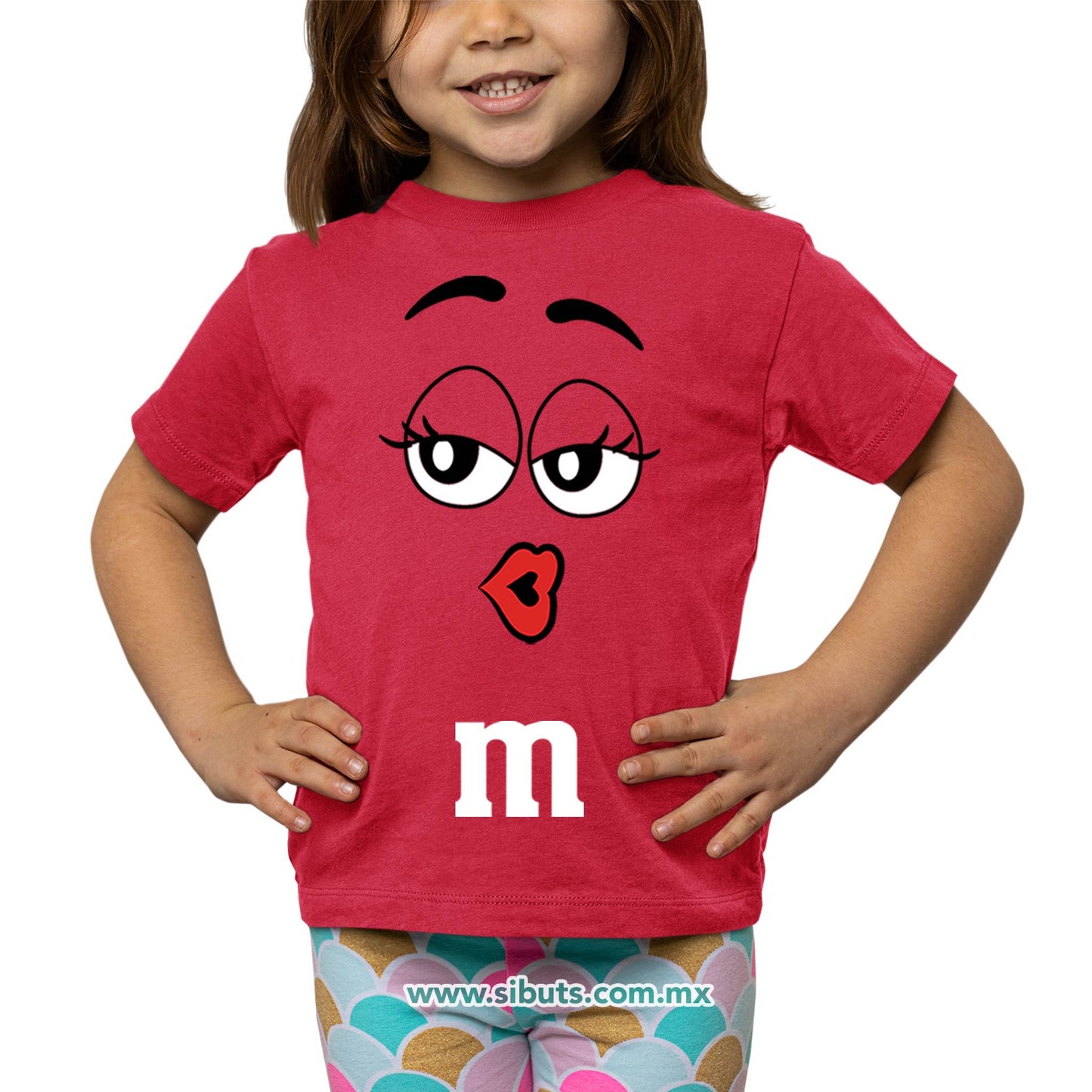 Playera Niña Chocolate M&M Rojo