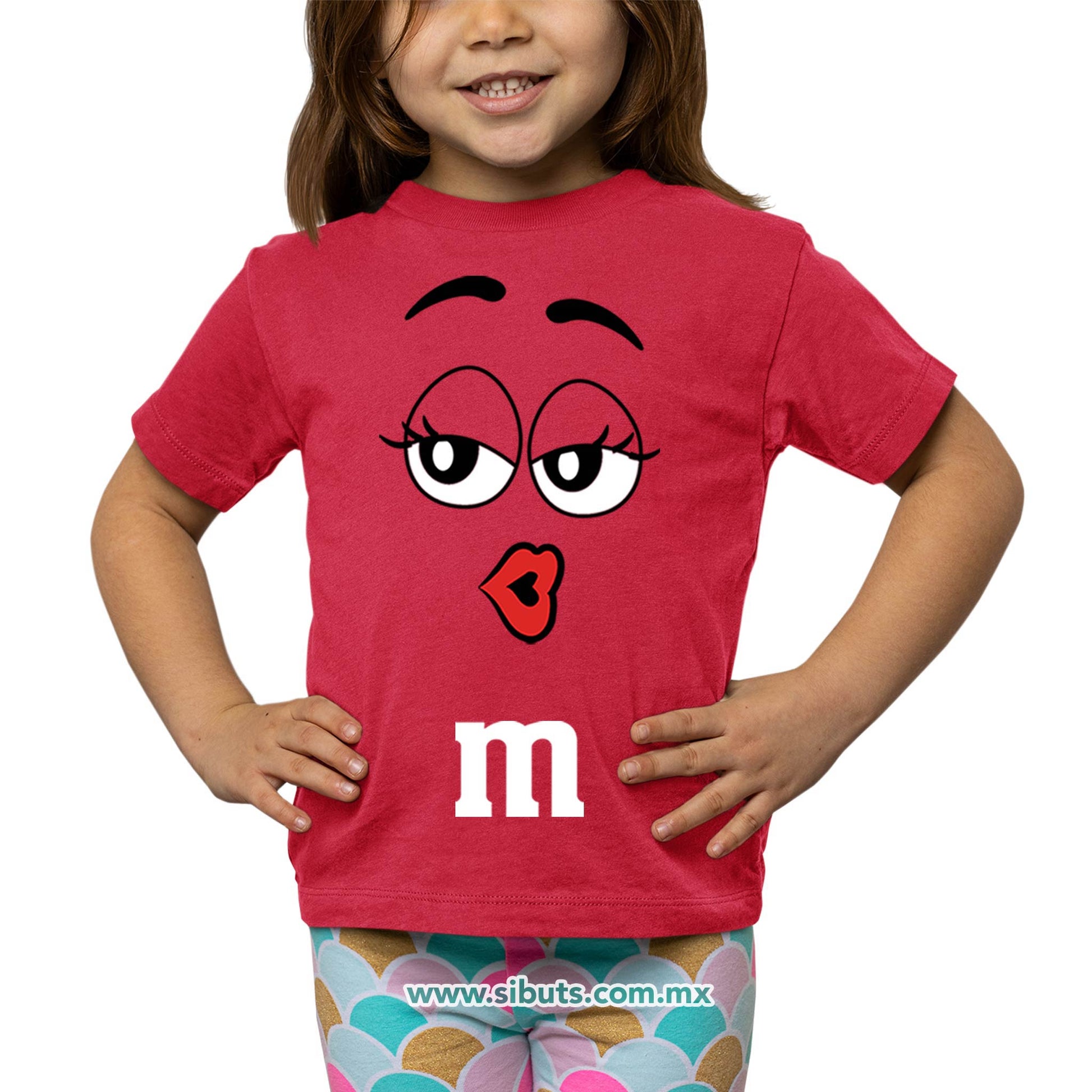 Playera Niña Chocolate M&M Rojo