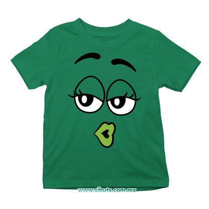 Playera Niña Chocolates M&M Verde