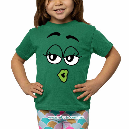 Playera Niña Chocolates M&M Verde