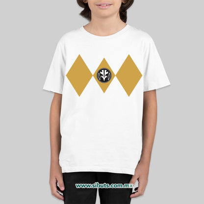 Playera NIño Power Ranger Blanco
