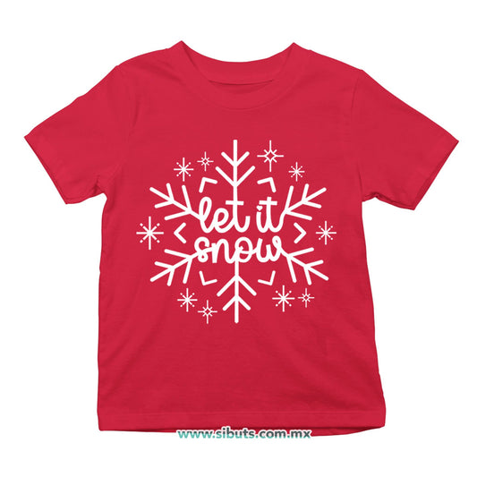 Playera Niño Copo De Nieve Let It Snow
