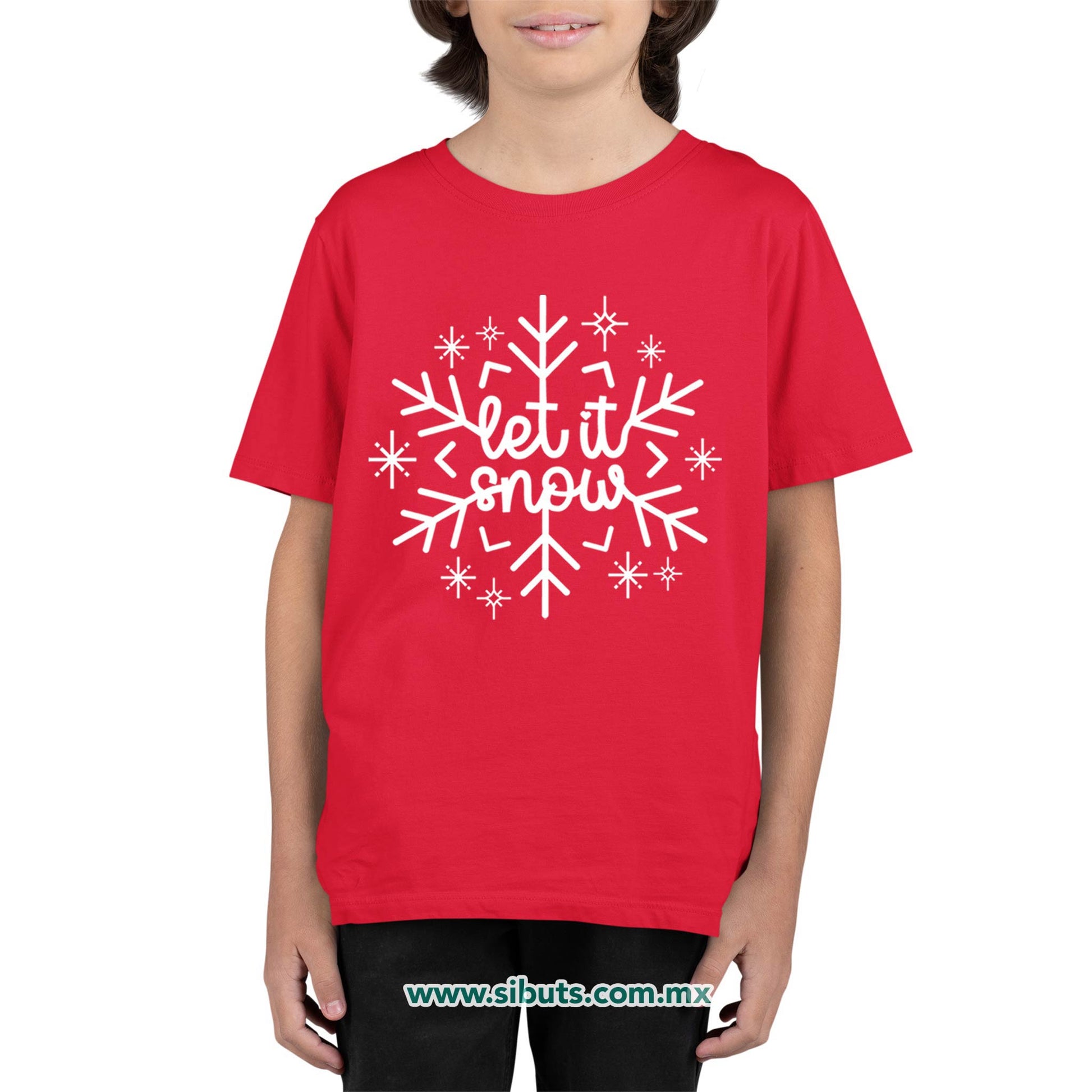 Playera Niño Copo De Nieve Let It Snow