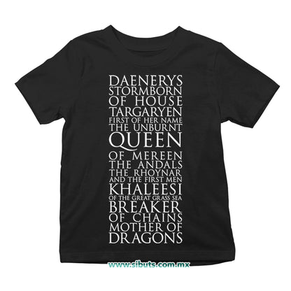 Playera Niño Game Of Thrones Daenerys