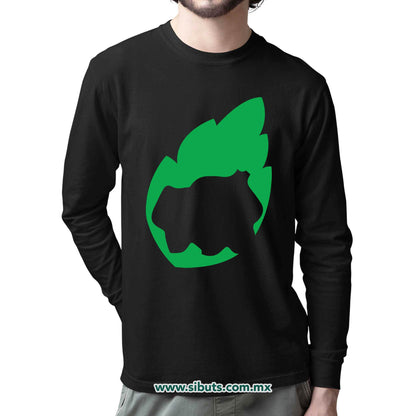 Playera Hombre Manga Larga Pokemon Bulbasaur