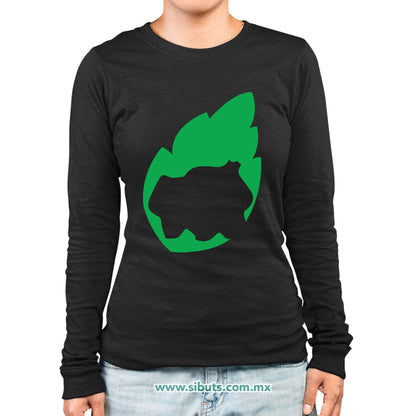 Playera Mujer Manga Larga Pokemon Bulbasaur