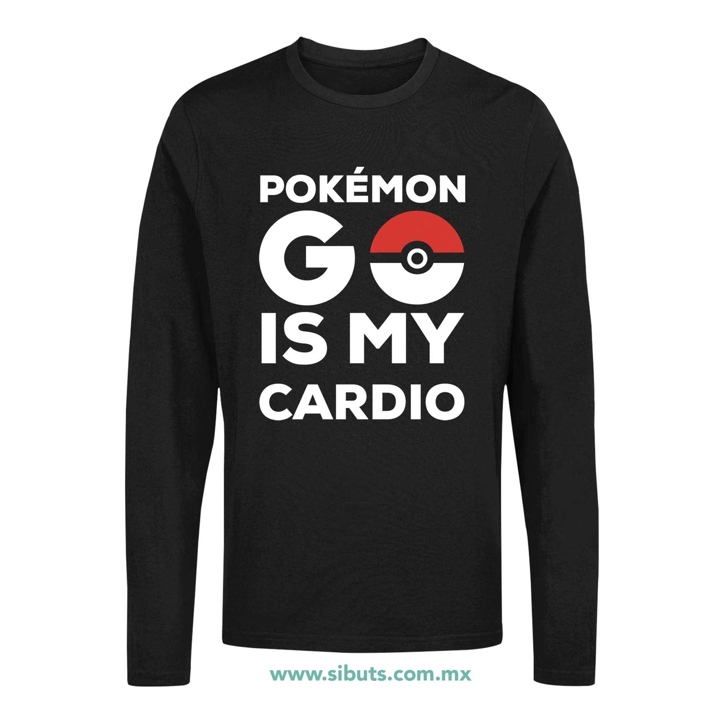Playera Hombre Manga Larga Pokemon Go Is My Cardio