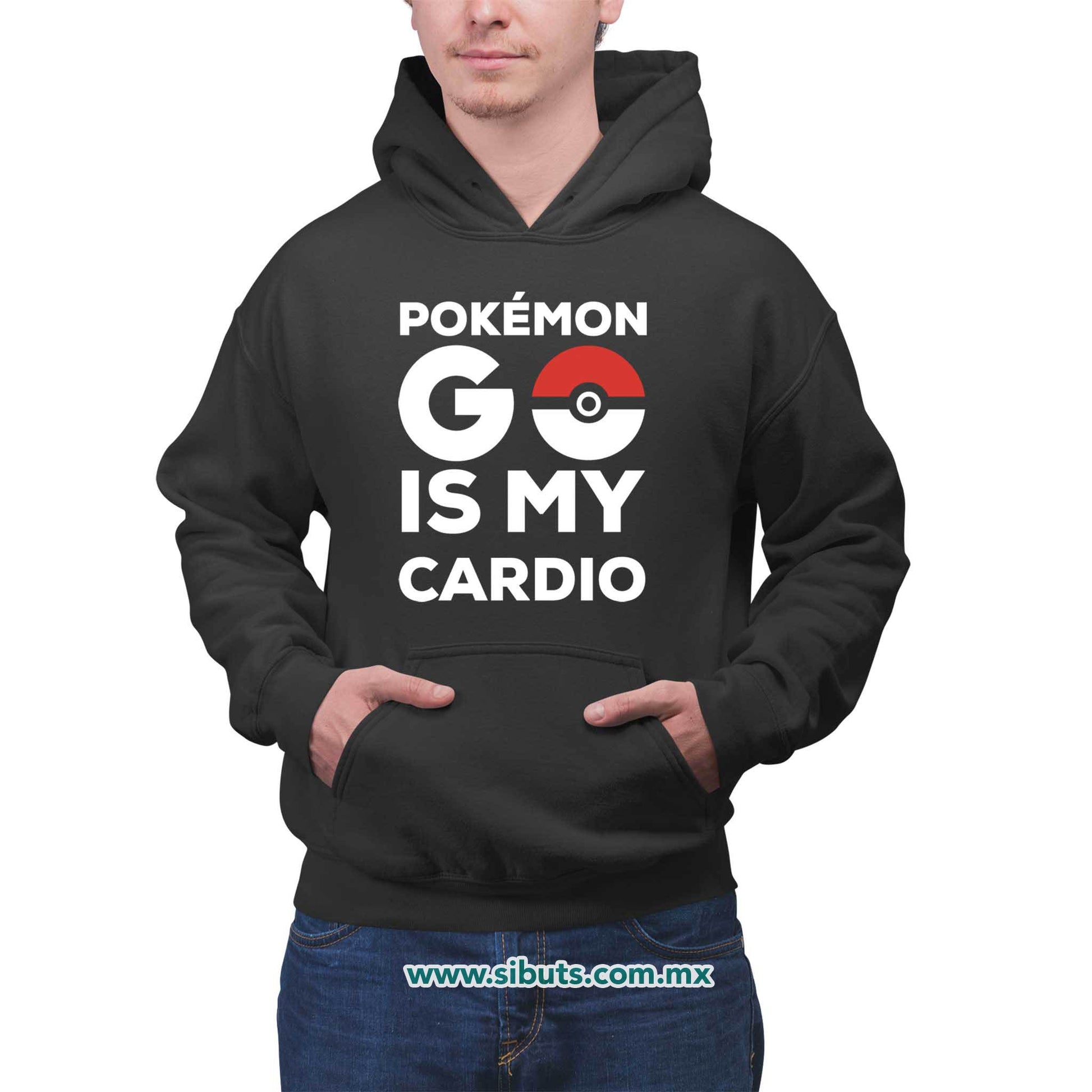 Sudadera Hombre Gorro Pokemon Go Is My Cardio
