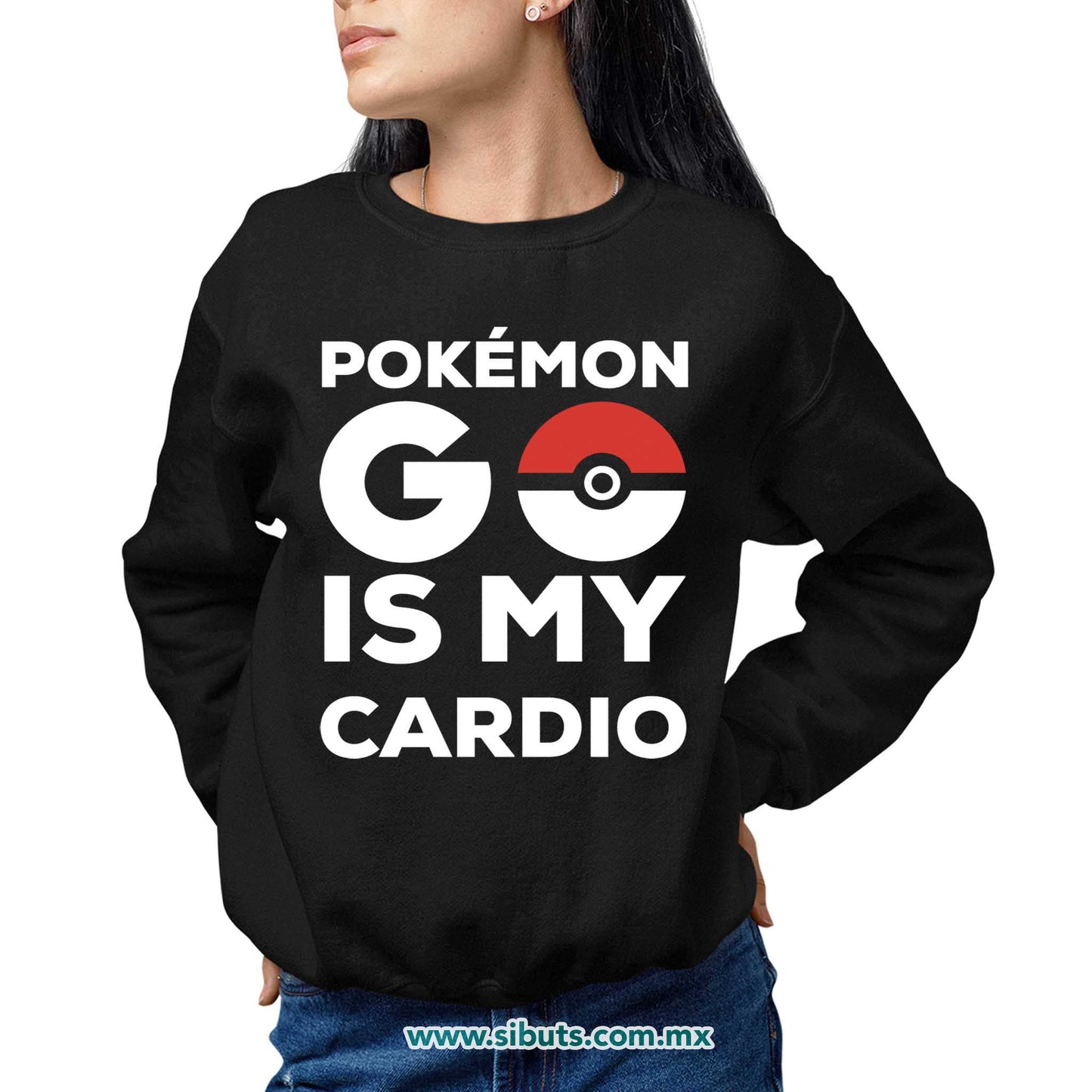 Sudadera Mujer Cuello Redondo Pokemon Go Is My Cardio