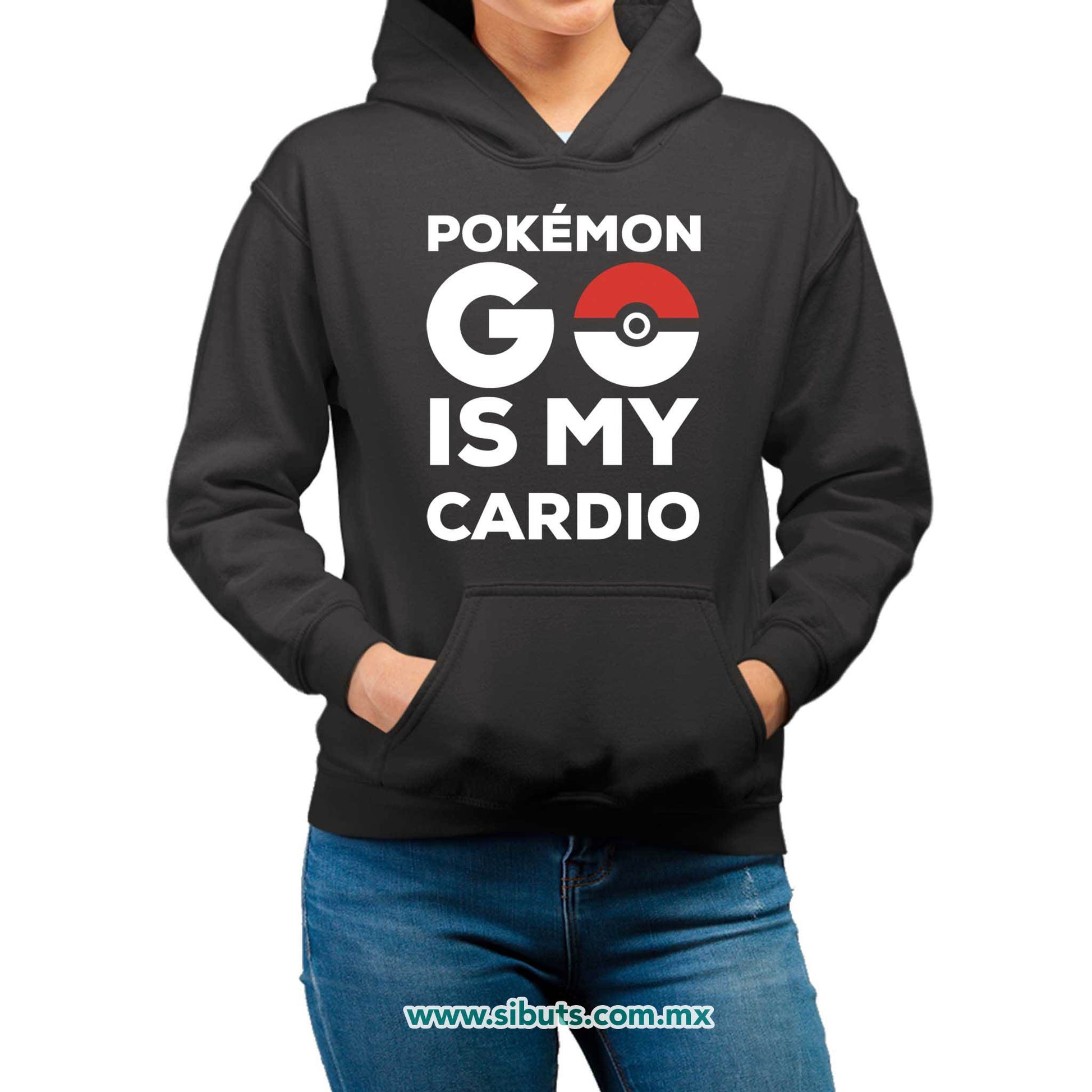 Sudadera Mujer Gorro Pokemon Go Is My Cardio