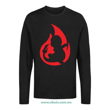 Playera Hombre Manga Larga Pokemon Charmander