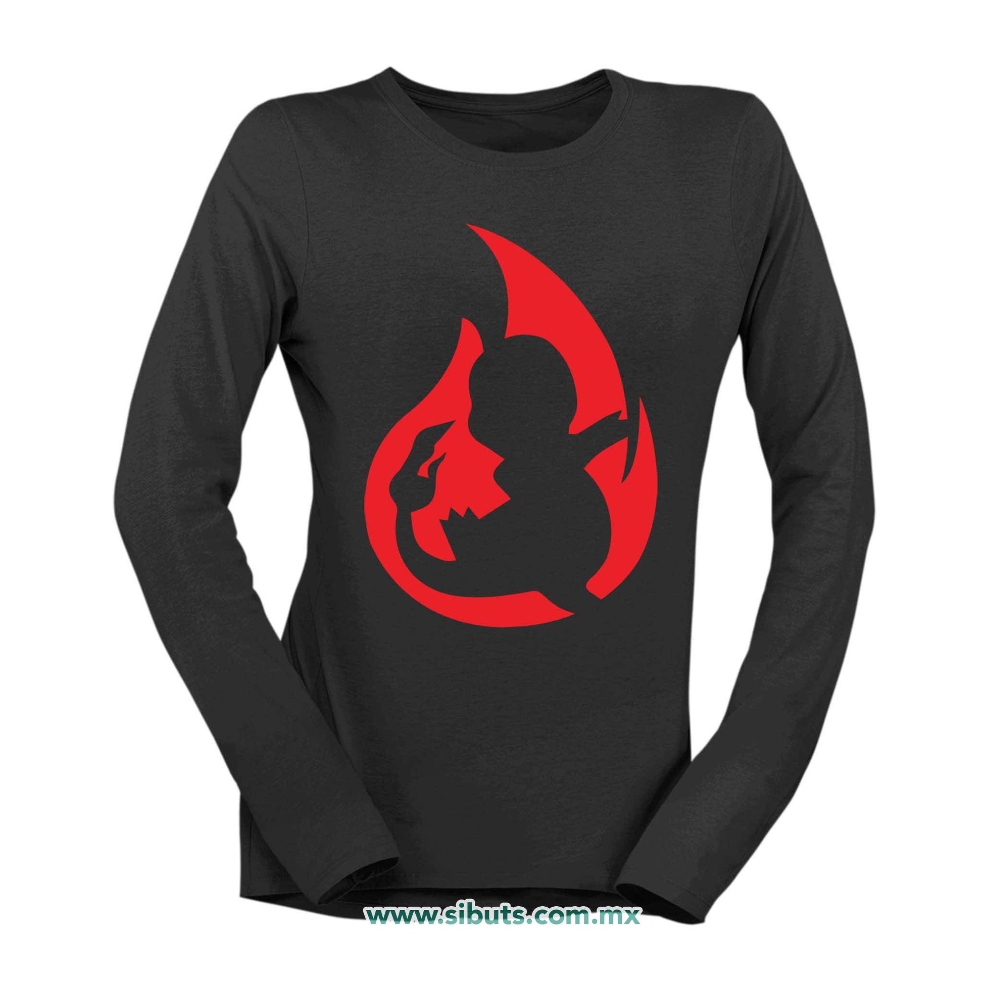 Playera Mujer Manga Larga Pokemon Charmander
