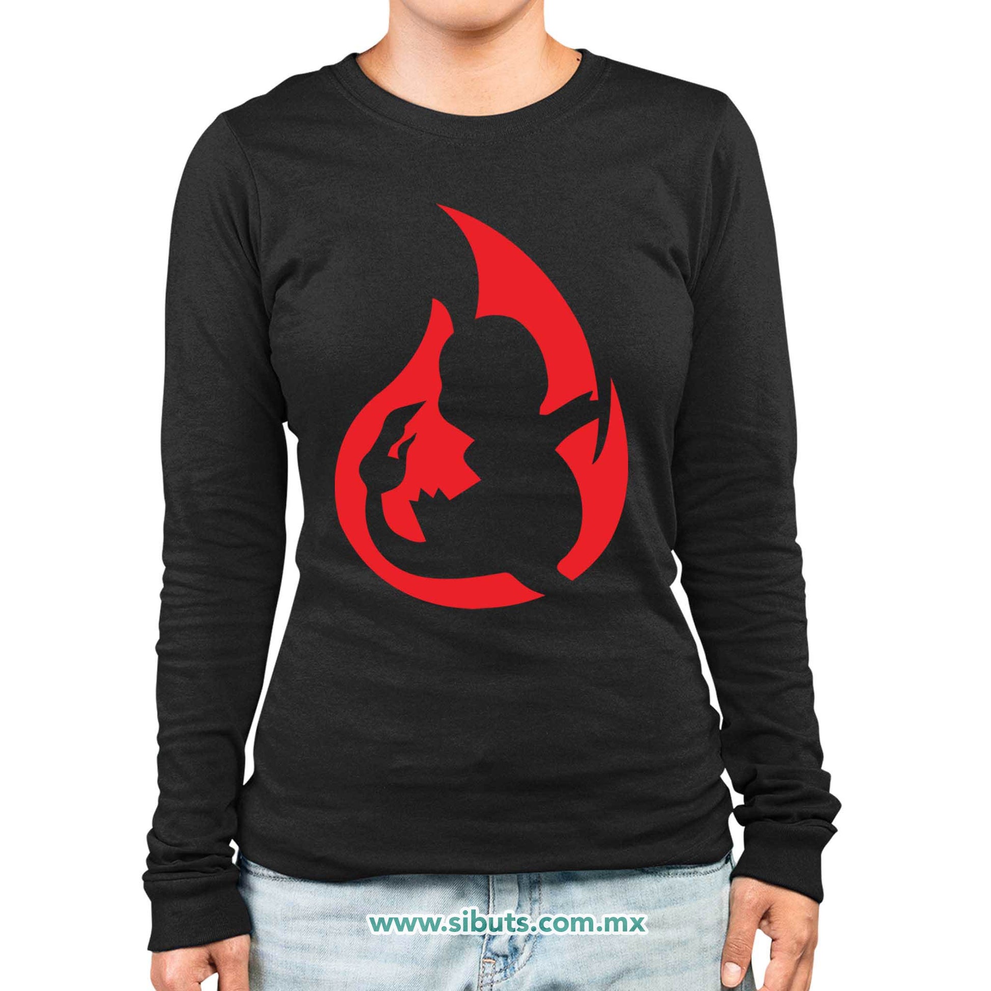 Playera Mujer Manga Larga Pokemon Charmander
