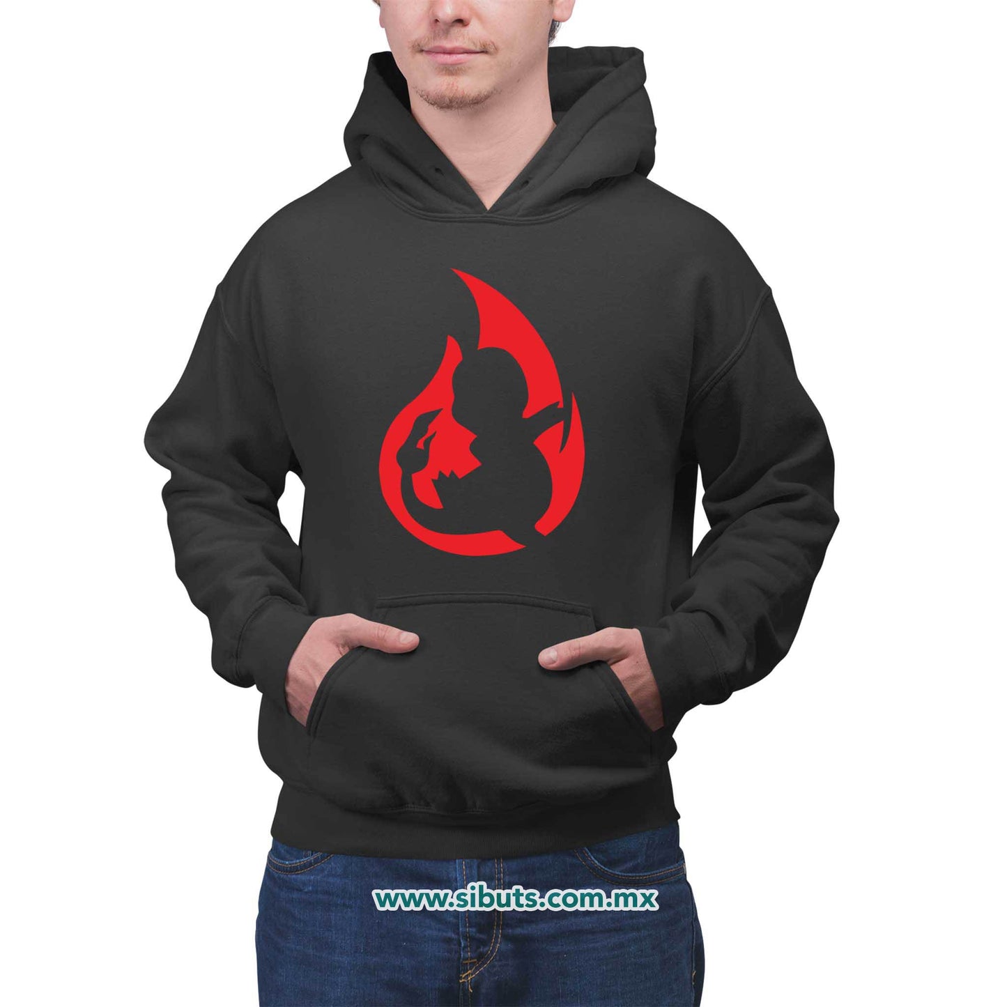 Sudadera Hombre Gorro Pokemon Charmander
